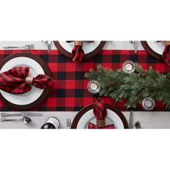 Clearance Red & Black Buffalo Check Table Runner Christmas Dining & Entertaining
