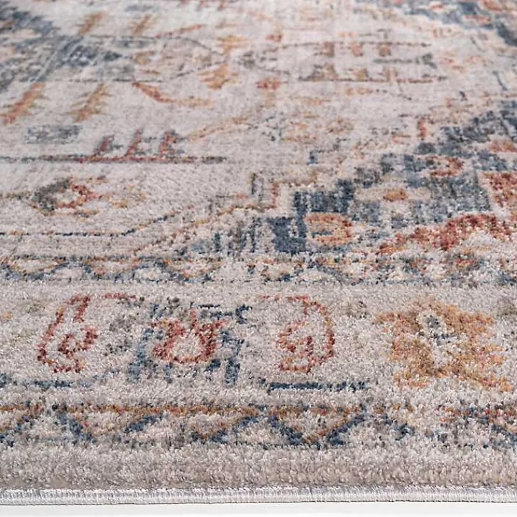 Kirklands Home Area Rugs|Red & Blue Vintage Medallion Area Rug, 5x7