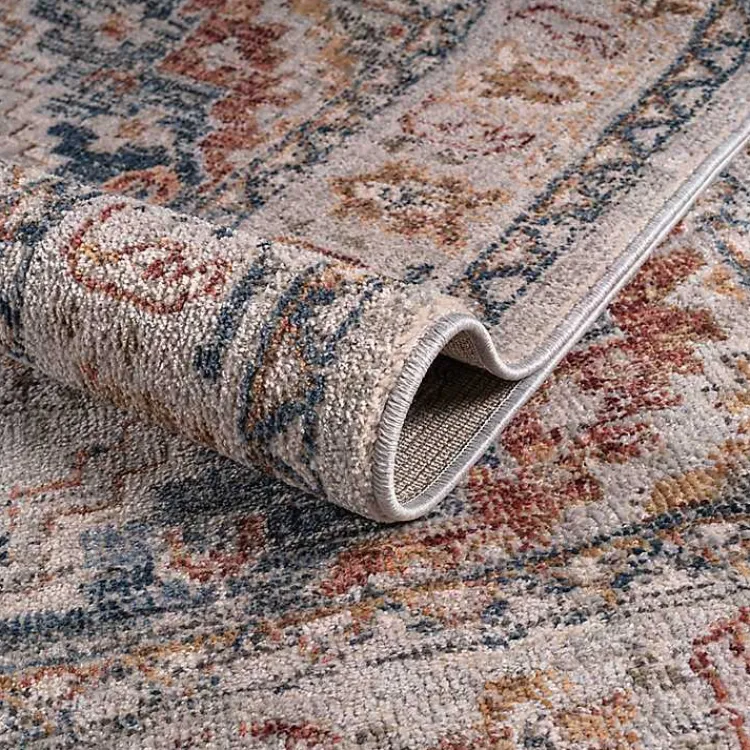 Kirklands Home Area Rugs|Red & Blue Vintage Medallion Area Rug, 5x7