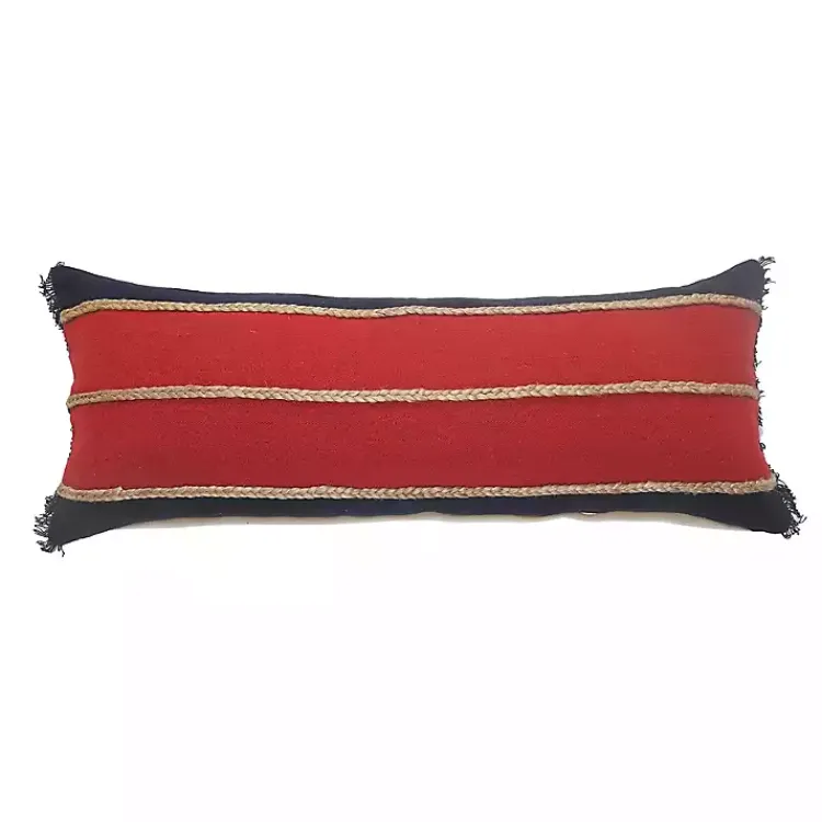Discount Red & Navy Nautical Rope Lumbar Pillow Pillows