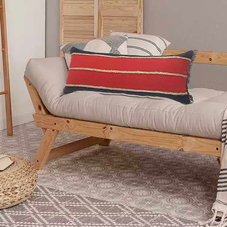 Discount Red & Navy Nautical Rope Lumbar Pillow Pillows