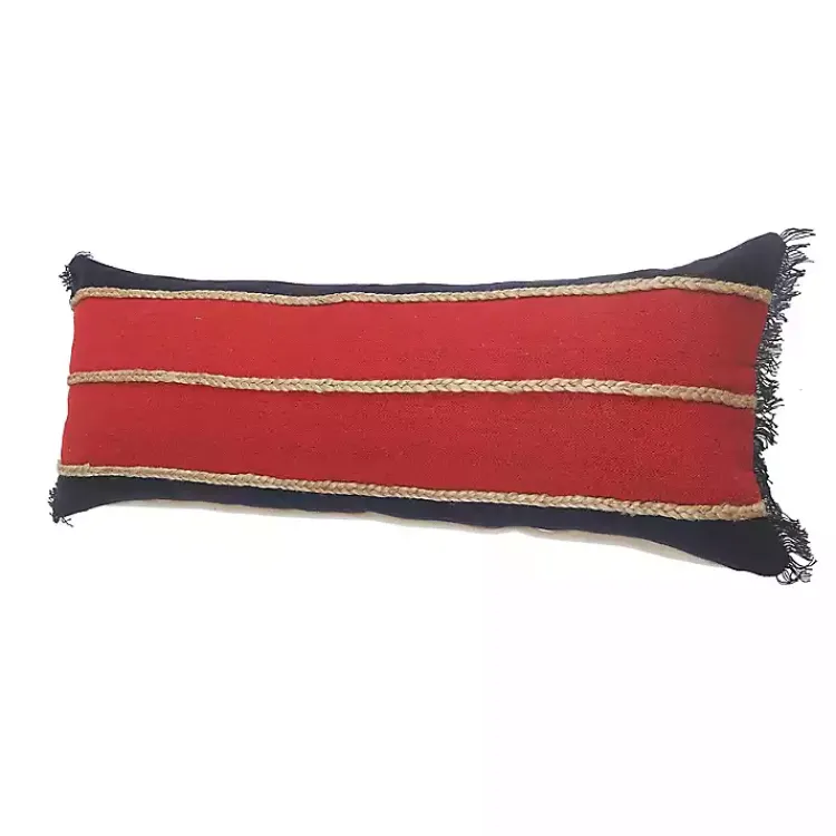 Discount Red & Navy Nautical Rope Lumbar Pillow Pillows