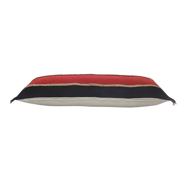 Discount Red & Navy Nautical Rope Lumbar Pillow Pillows
