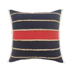 Online Red & Navy Nautical Rope Throw Pillow, 24x24 Pillows