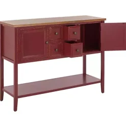 Kirklands Home Cabinets & Sideboards|& Oak 4-Drawer Charlotte Sideboard Red