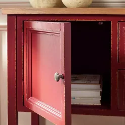 Kirklands Home Cabinets & Sideboards|& Oak 4-Drawer Charlotte Sideboard Red