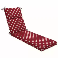 Kirklands Home Outdoor Cushions & Pillows|Red & White Polka Dot Outdoor Chaise Cushion