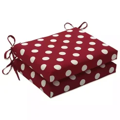 Kirklands Home Outdoor Cushions & Pillows|Red & White Polka Dot Square Cushions, Set of 2