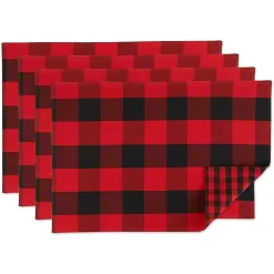 Best Red and Black Gingham Placemats, Set of 4 Christmas Dining & Entertaining
