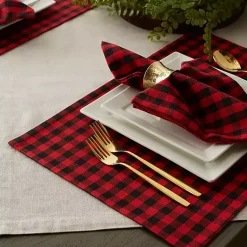 Best Red and Black Gingham Placemats, Set of 4 Christmas Dining & Entertaining