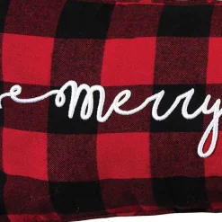 Online Red and Black Plaid Merry Christmas Pillow Christmas Pillows