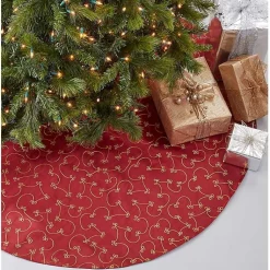 Best Red and Gold Emboidered Tree Skirt Christmas Tree Skirts & Collars