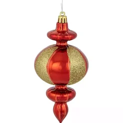 New Red and Gold Finial Ornaments, Set of 8 Christmas Ornaments