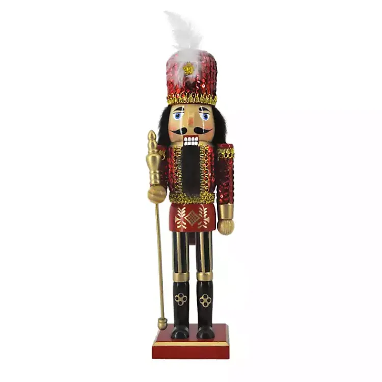 Best Red and Gold Sequin Soldier Nutcracker Christmas Decorations