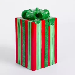 Sale Red and Green Striped Christmas Present Statue Christmas Decorations