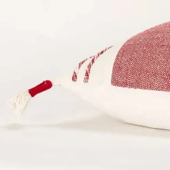 New Red and Ivory Color Block Pillow Pillows