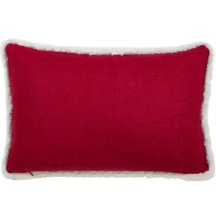 Outlet Red and White Merry Happy Christmas Lumbar Pillow Christmas Pillows