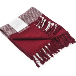 Sale Red and White Plaid Organic Cotton Throw Blankets & Throws