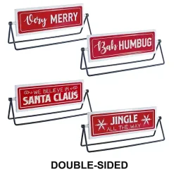 Outlet Red and White Reversible Christmas Signs, Set of 2 Christmas Decorations
