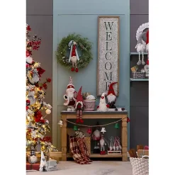 Online Red and White Striped Christmas Tin Container Christmas Decorations