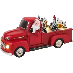 Discount Red Animated Santa Truck, 10.5 in. Christmas Decorations