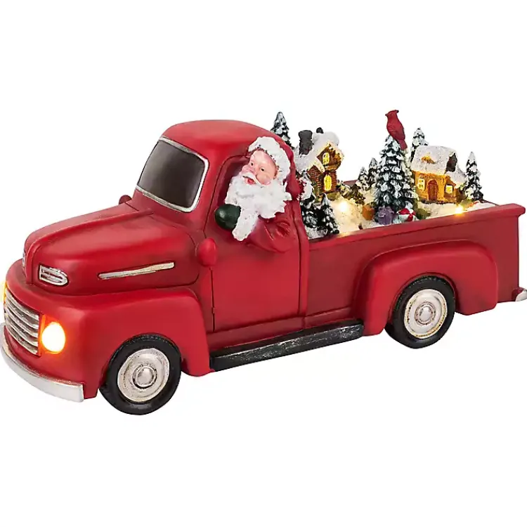 Discount Red Animated Santa Truck, 10.5 in. Christmas Decorations