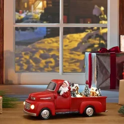 Discount Red Animated Santa Truck, 10.5 in. Christmas Decorations