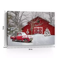 Best Red Barn Red Truck Canvas Art Print Christmas Art & Wall Decor