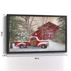 Outlet Red Barn Rustic Christmas Framed Wall Art Christmas Art & Wall Decor
