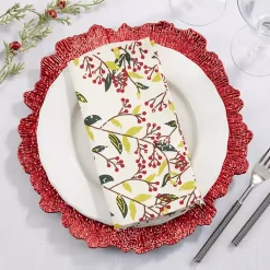 Kirklands Home Table Linens|Red Berry Delight Cotton Napkins, Set of 4