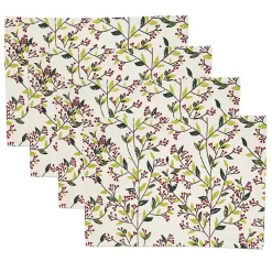 Kirklands Home Table Linens|Red Berry Delight Cotton Placemats, Set of 4