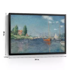 Kirklands Home Canvas Art|Red Boats, Argenteuil Framed Canvas Art Print Blue