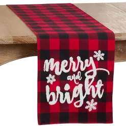 Best Red Buffalo Check Merry & Bright Table Runner Christmas Dining & Entertaining