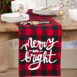 Best Red Buffalo Check Merry & Bright Table Runner Christmas Dining & Entertaining