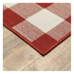 Kirklands Home Outdoor Rugs|Buffalo Check Outdoor Area Rug, 5x7 Red