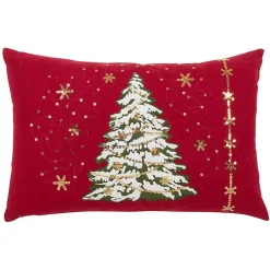 New Red Christmas Tree LED Accent Pillow Pillows