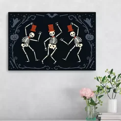 Clearance Red Dancing Skeletons Halloween Wall Plaque Halloween