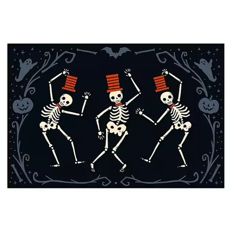 Clearance Red Dancing Skeletons Halloween Wall Plaque Halloween