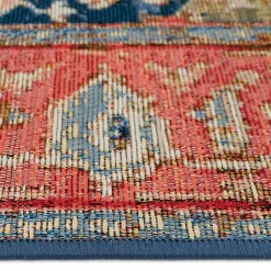 Kirklands Home Outdoor Rugs|Diamond Medallion Indoor/Outdoor Rug, 3x4 Red