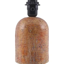 Kirklands Home Table Lamps|Faux Stone Table Lamp with Scalloped Shade Red