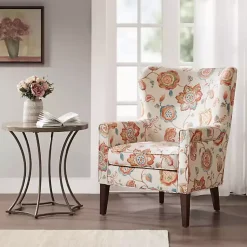 Kirklands Home Accent Chairs|Red Floral Colette Accent Chair