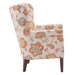 Kirklands Home Accent Chairs|Red Floral Colette Accent Chair