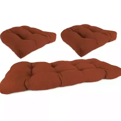 Kirklands Home Outdoor Cushions & Pillows|French Edge 3-pc. Outdoor Wicker Cushion Set Red