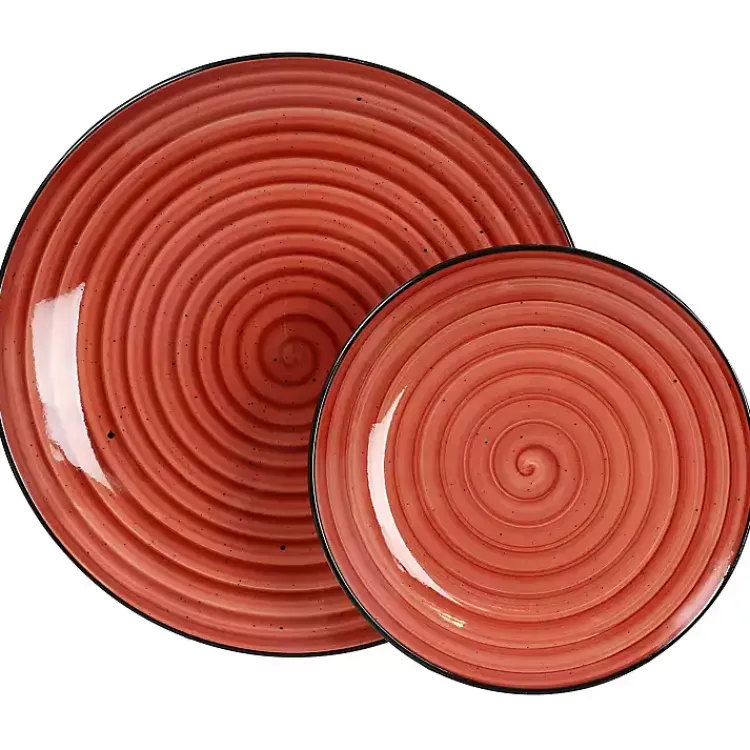 Kirklands Home Dinnerware|Gia Stoneware 24-pc. Dinnerware Set Red