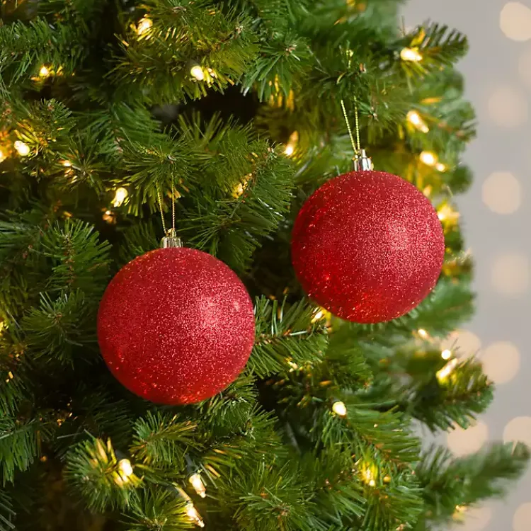 Sale Glitter Ball 2-pc. Ornament Set, 4 in. Christmas Ornaments