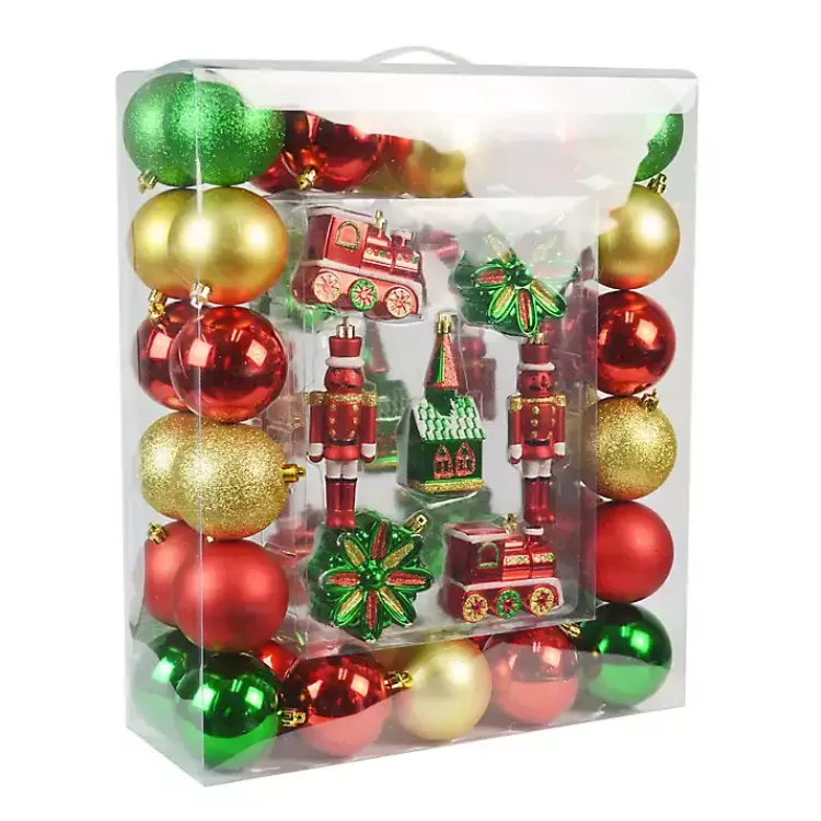 Outlet Red Green & Gold Mix 50-pc. Christmas Ornament Set Christmas Ornaments