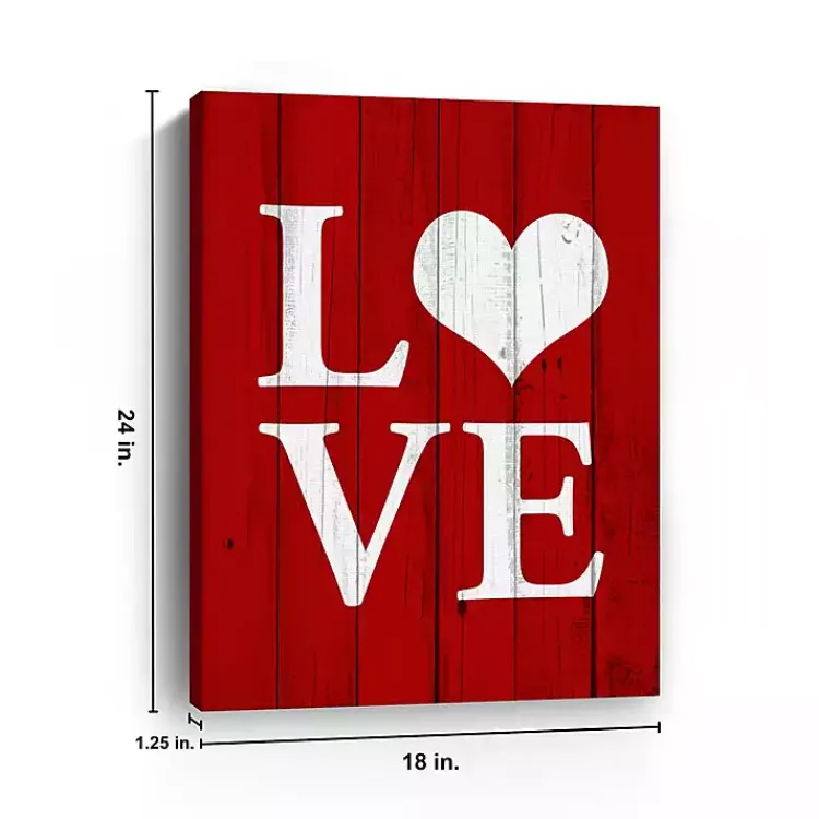 Clearance Red Heart Love Canvas Art Print Valentines Day Decorations
