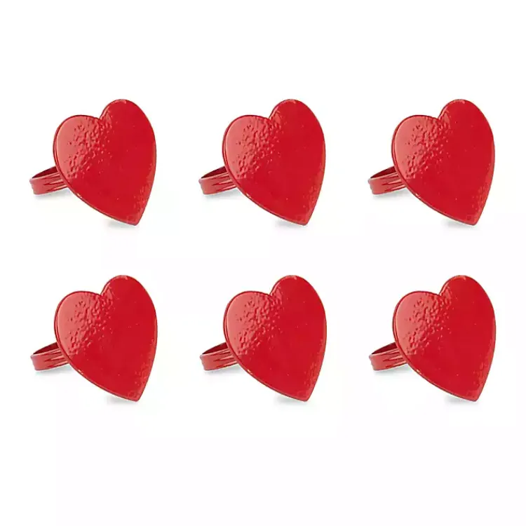 Online Red Heart Napkin Rings, Set of 6 Valentines Day Decorations