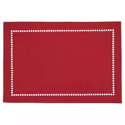 Kirklands Home Table Linens|Hemstitch Laser-Cut Placemats, Set of 4 Red