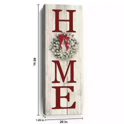 Hot Red Home with Wreath Canvas Art Print Christmas Art & Wall Decor